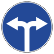 Дорожный знак 4.1.6 «Движение направо или налево» (металл 0,8 мм, III типоразмер: диаметр 900 мм, С/О пленка: тип Б высокоинтенсив.)